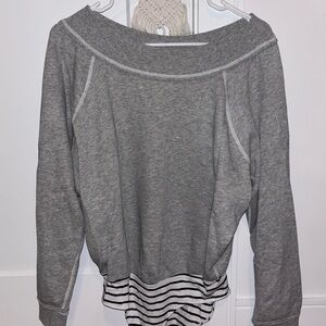 Free People Gray Sweatshirt Bodysuit
